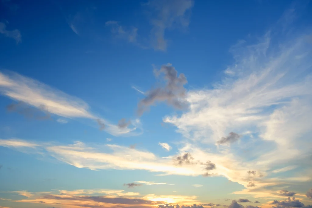 a blue sky with clouds